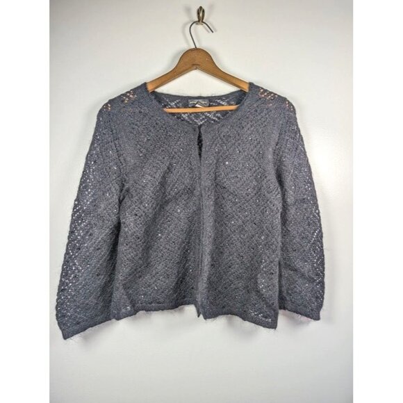 Banana Republic Cardigan Sweater Women Large Mohair Witchy Dark Fairy Whimsigoth - Picture 1 of 7